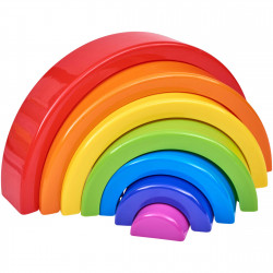 7 PCs Wooden Rainbow Stacker Extra Large Size Wooden Educational Toys