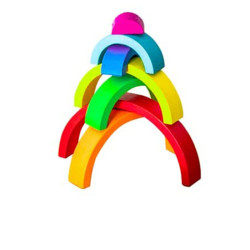 7 PCs Wooden Rainbow Stacker - Extra Large Size Educational Toy