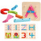 Wooden Alphabet and Numeric Puzzle 28 Pieces  – Educational Learning Toy for Kids