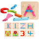 Wooden Alphabet and Numeric Puzzle 28 Pieces  – Educational Learning Toy for Kids