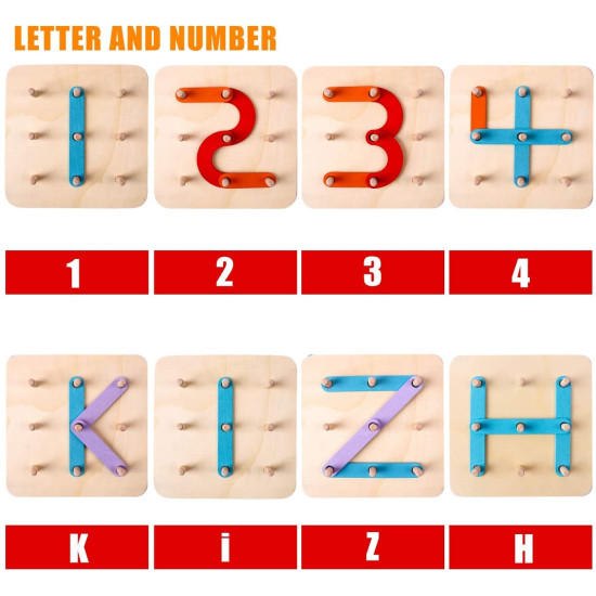 Wooden Alphabet and Numeric Puzzle 28 Pieces  – Educational Learning Toy for Kids