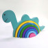 Dinosaur Rainbow Stacker wooden Toys, Dino Rainbow Stacker