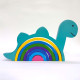 Dinosaur Rainbow Stacker wooden Toys, Dino Rainbow Stacker