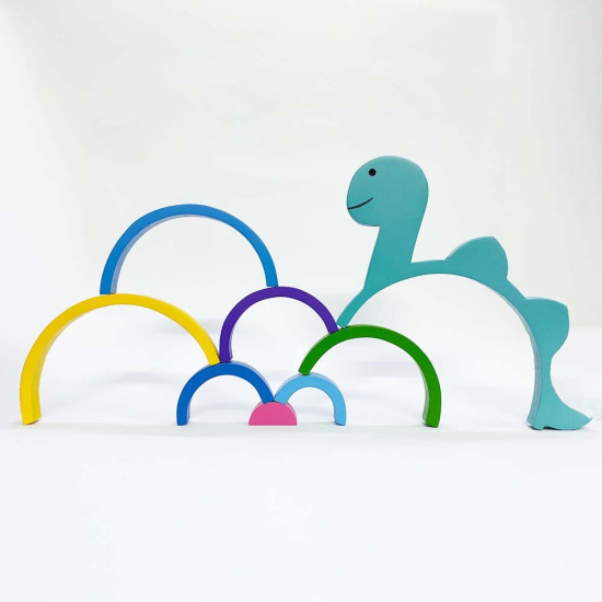 Dinosaur Rainbow Stacker wooden Toys