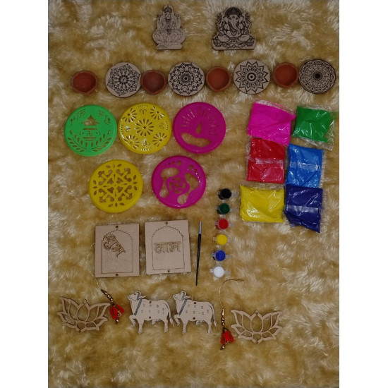 Diwali Kids Craft Box 4 – 9-in-1 Festive Art & Rangoli Kit for Creative Fun