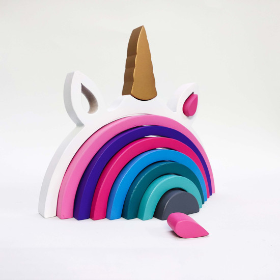 Unicorn Wooden Rainbow Stacker