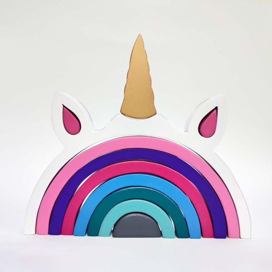 Unicorn Wooden Rainbow Stacker