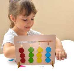 wooden puzzles for Wooden 4-Color Maze Slide Game for Kids - Educational Toy for Matching, Hand-Eye Coordination, and Fine Motor Skills Development kids